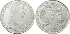 HOLY ROMAN EMPIRE. Maria Theresia (1740-1780). Reichstaler (1780-SF). Italian restrike, struck 1817-1833.