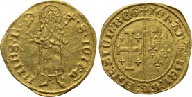 ITALY. Napoli. Joanna I d'Angiò (1343-1382). GOLD Fiorino.
