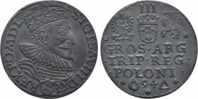 POLAND. Sigismund III Vasa (1587-1632). Trojak (1594) Malbork (Marienburg).