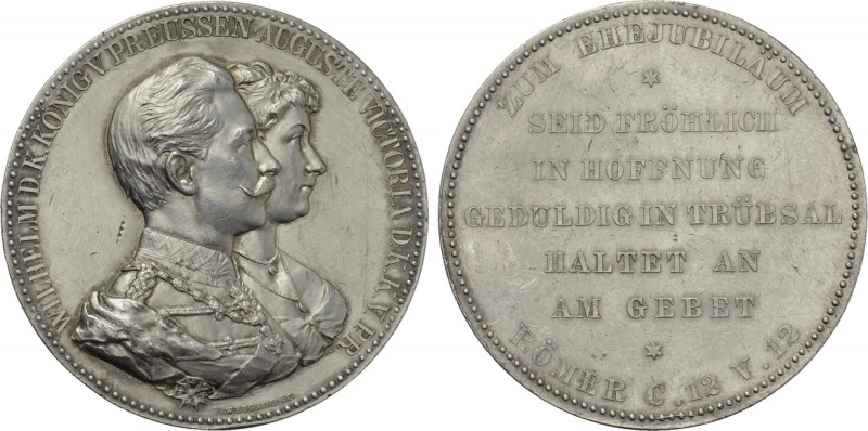 GERMANY. Brandenburg-Preußen. Wilhelm II (1888-1918). Silver Medal. By E. Weigan...