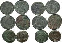 6 Late Roman Coins; including 2 Vetranio.