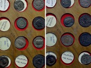 8 Roman Coins With Old Collection Tray and Tickets.