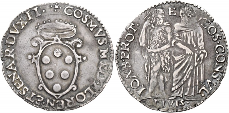 II periodo: duca di Firenze e Siena, 1555-1569. 

Giulio, AR 2,87 g. COSMVS ME...