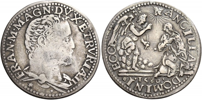Francesco I de’Medici, 1574-1587. 

Lira 1580, AR 4,30 g. FRANC MED MAGN DVX E...