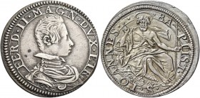 Ferdinando II de’Medici 1621-1670. 

Testone 1624, AR 9,14 g. FERD II MAGN DVX ETR V Busto corazzato a d.; sotto, nel giro, 1624. Rv. S IOANNES – BA...