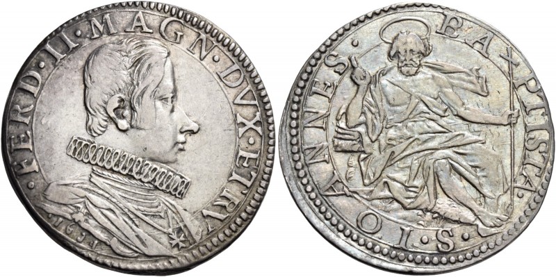 Ferdinando II de’Medici 1621-1670. 

Testone 1634, AR 9,15 g. FERD II MAGN DVX...