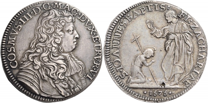 Cosimo III de’Medici, 1670-1723. 

Mezza piastra 1676, AR 15,53 g. COSMVS III ...