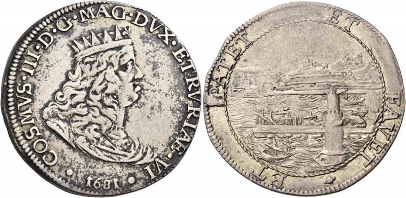 Livorno. 

Tollero 1681, AR 27,06 g. COSMVS III D G MAG DVX ETRVRIAE VI Busto ...