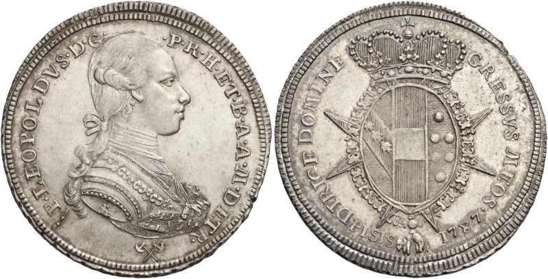 Pietro Leopoldo di Lorena, 1765-1790. 

Mezzo francescone 1787, AR 27,31 g. P ...