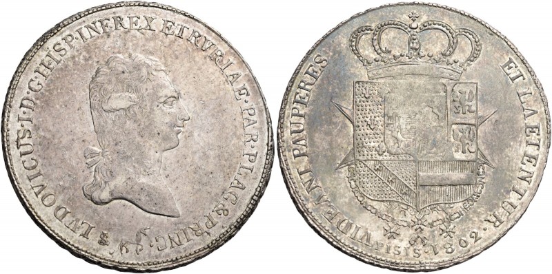 Ludovico I di Borbone, 1801-1803. 

Francescone 1802. Pagani 5. MIR 415/2.
Mo...
