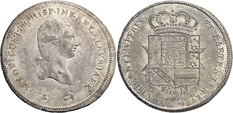 Ludovico I di Borbone, 1801-1803. 

Francescone 1803. Pagani 6b. MIR 415/5.
R...