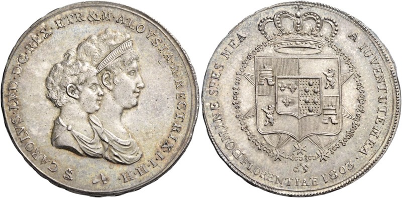 Carlo Ludovico di Borbone reggenza di Maria Luigia, 1803-1807. 

Mezza dena 18...