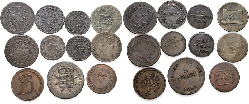 Lotto di undici monete. 

Pietro Leopoldo di Lorena, 1765-1790. Soldo 1778 CU,...