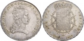 Ferdinando III di Lorena, 1790-1801 e 1814-182. 

II periodo: restaurazione, 1814-1824. Francescone 1824. Pagani 65. MIR 435/5.
Raro. Buon BB