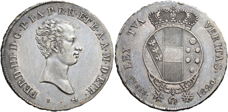 Ferdinando III di Lorena, 1790-1801 e 1814-182. 

Mezzo francescone 1820. Paga...