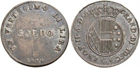 Leopoldo II di Lorena, 1824-1859. 

Soldo 1824. Pagani 169. MIR 462.
Rarissimo. BB / q.BB

Ex asta Varesi 56, 2012, 166.