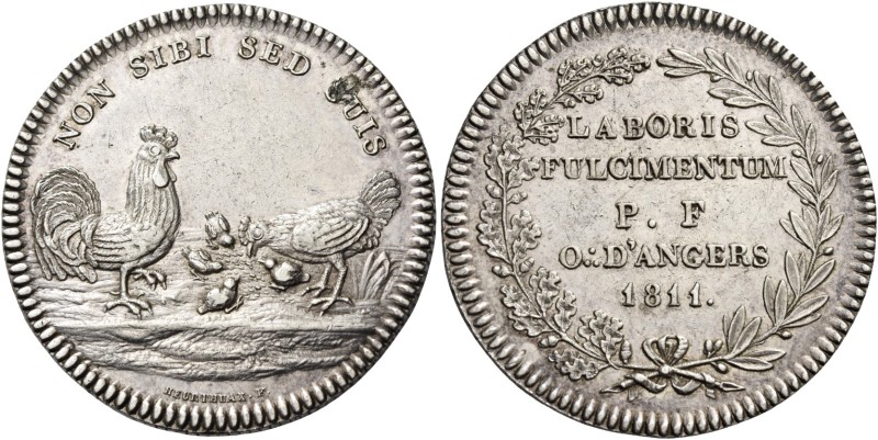 Orients de Province. 

ANGERS, Le Pere de Famille 1811, gettone AR 10,05 g. Ø ...