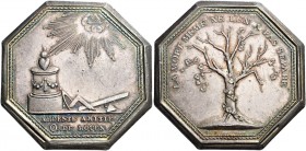 Rouen. 

ROUEN, L’Ardente Amitie (1808-1812), gettone esagonale AR 15,24 g. Ø 33,1mm [2,3mm D/ Altare con un cuore fiammeggiante, in basso, strument...