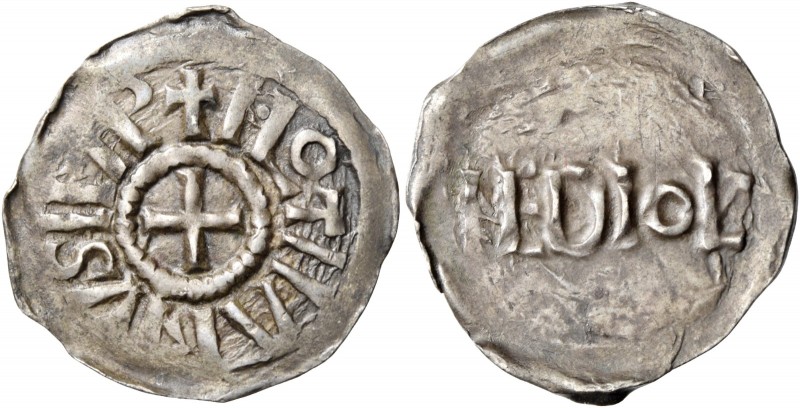 Milano. Lotario I imperatore, 840-855. 

Denaro, AR 1,63 g. HLOTHARIVSIMP Croc...