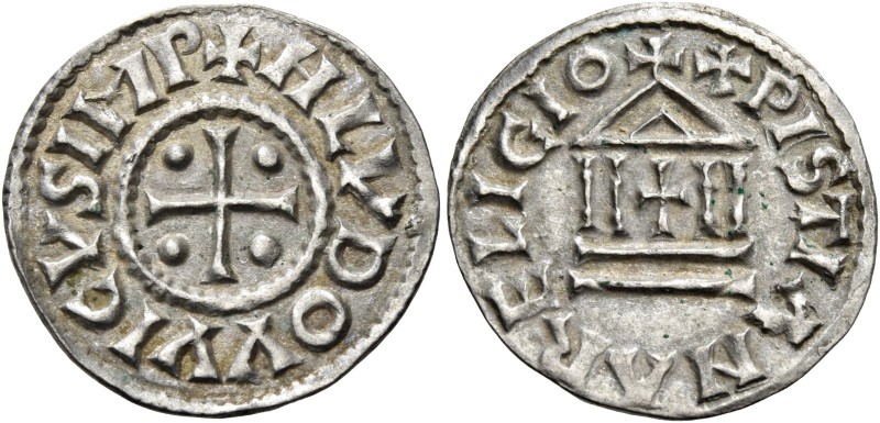 Milano. Ludovico II imperatore e re d’Italia, 844-875. 

Denaro piano, AR 1,63...
