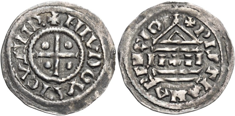 Milano. Ludovico II imperatore e re d’Italia, 844-875. 

Denaro, AR 1,68 g. + ...