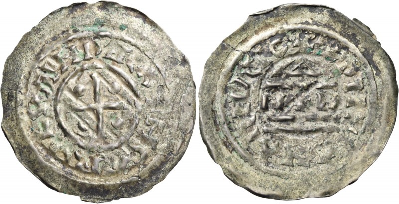 Milano. Carlo il Calvo imperatore, 875-877. 

Denaro di stampo largo, AR 1,71 ...
