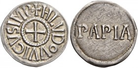 Pavia. Ludovico I il Pio, 814-840. 

Denaro, AR 1,78 g. + HLVDOVVICVS IMP Croce patente. Rv. PAPIA. Morrison-Grunthal 447. MEC 1, 788. MIR 813.
Rar...
