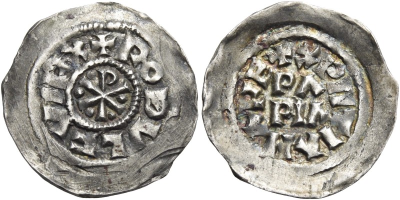 Pavia. Rodolfo II di Borgogna re d’Italia, 922-926. 

Denaro, AR 1,26 g. + ROD...