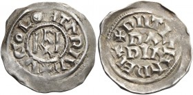Pavia. Ugo di Arles re d’Italia, 926-947 con Lotario II, 931-947. 

Denaro, AR 1,61 g. + VGOLOHTARIV Monogramma di Ugo. Rv. + XPIITIANA REL Nel camp...