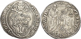 Ancona. Giulio II (Giuliano della Rovere), 1503-1513. 

Giulio, AR 3,63 g. IVLIVS II – PONT MAX Stemma sormontato da triregno e chiavi decussate ent...