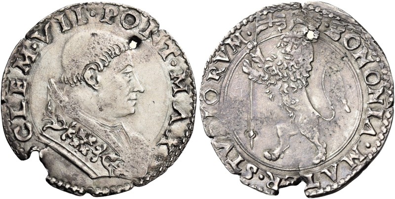 Bologna. Clemente VII (Giulio de’Medici), 1523–1534. 

Giulio, AR 3,98 g. CLEM...