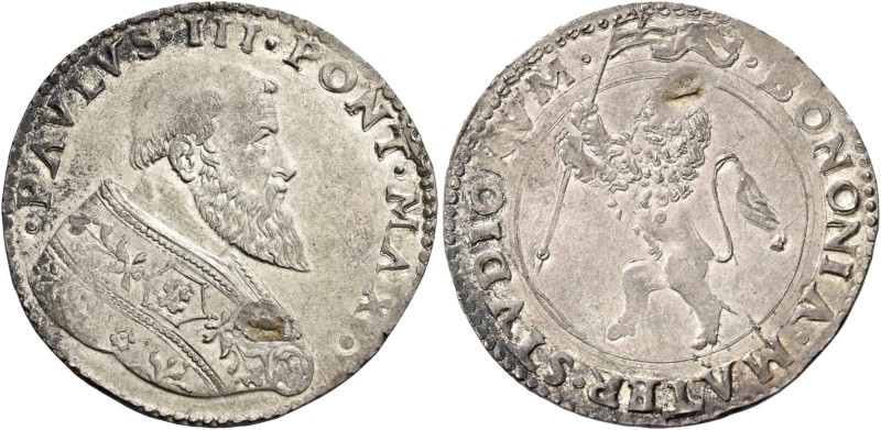 Bologna. Paolo III (Alessandro Farnese), 1534-1549. 

Bianco, AR 5,47 g. PAVLV...