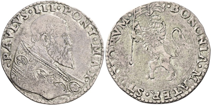 Bologna. Paolo III (Alessandro Farnese), 1534-1549. 

Bianco, AR 5,17 g. PAVLV...