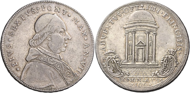 Bologna. Pio VI (Giovanni Angelo Braschi), 1775-1799. 

Scudo romano anno VIII...