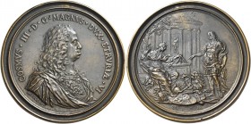 Firenze. Cosimo III de’Medici, 1670-1723. 

Medaglia, Æ 226,86 g. Ø 91,3 mm. Opus: Massimiliano Soldani. COSMVS III D G MAGNVS DVX ETRVRIÆ VI Busto ...