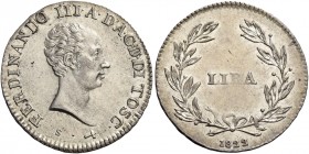 Firenze. Carlo Ludovico di Borbone reggenza di Maria Luigia, 1803-1807. 

Lira 1822. Pagani 73. MIR 438/2.
Spl