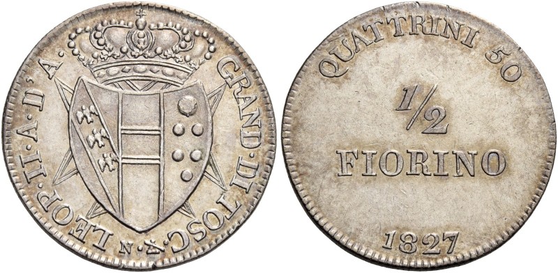 Firenze. Leopoldo II di Lorena, 1824-1859. 

Mezzo fiorino 1827. Pagani 141. M...