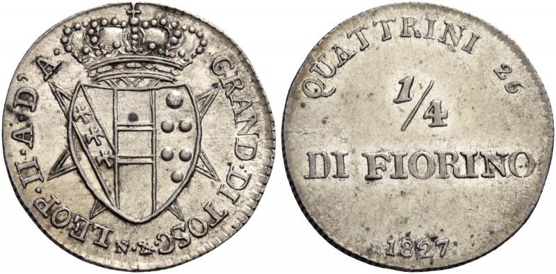Firenze. Leopoldo II di Lorena, 1824-1859. 

Quarto di fiorino 1827. Pagani 15...