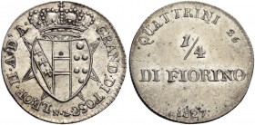 Firenze. Leopoldo II di Lorena, 1824-1859. 

Quarto di fiorino 1827. Pagani 154. MIR 455.
Raro. q.Fdc