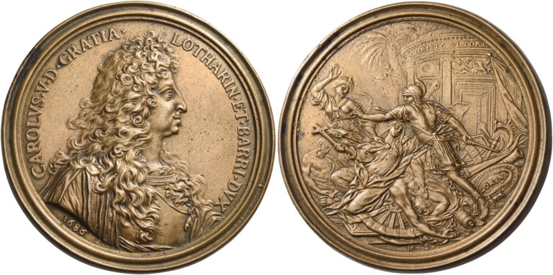 Firenze. Carlo V di Lorena, 1643-1690. 

Medaglia 1686, Æ 223,45 g. Ø 88 mm. P...