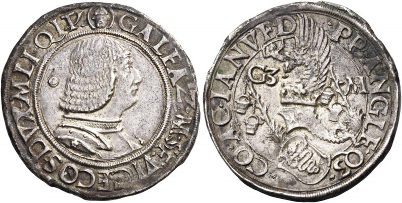 Milano. Galeazzo Maria Sforza, 1466-1476. 

Testone, AR 9,62 g. Testina di S. ...