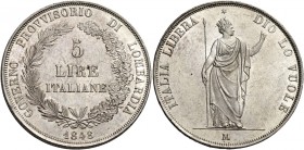 Milano. Governo provvisorio di Lombardia, 1848. 

Da 5 lire 1848. Pagani 213. Crippa 3/A. MIR 527/1.
q.Fdc