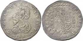 § Modena. Cesare d’Este, 1598-1628. 

Scudo 1613, AR 26,74. CAESAR DVX MVT REG E C Busto corazzato a s.; all’esergo, L S (Ludovico Selvatico, zecchi...