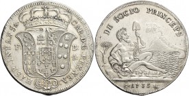Napoli. Carlo di Borbone, 1734-1759. 

Piastra 1735, AR 25,22. CAR D G REX NEA – HISP INFANS & Stemma coronato; ai lati F – B / A (Francesco Maria B...