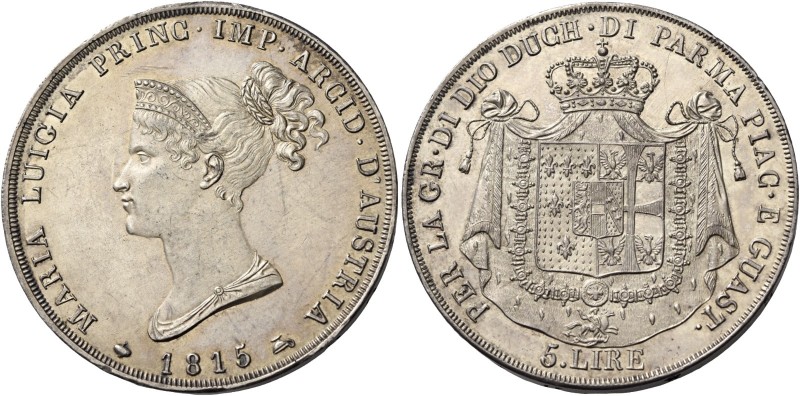 Parma. Maria Luigia d’Austria, 1815-1847. 

Da 5 lire 1815. Pagani 5. MIR 1093...