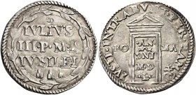 Roma. Giulio III (Giovanni Maria Ciocchi del Monte), 1550-1555. 

Grosso del Giubileo 1550, AR 1,68. IVLIVS / III P M A / IVBILEI entro corona d’all...