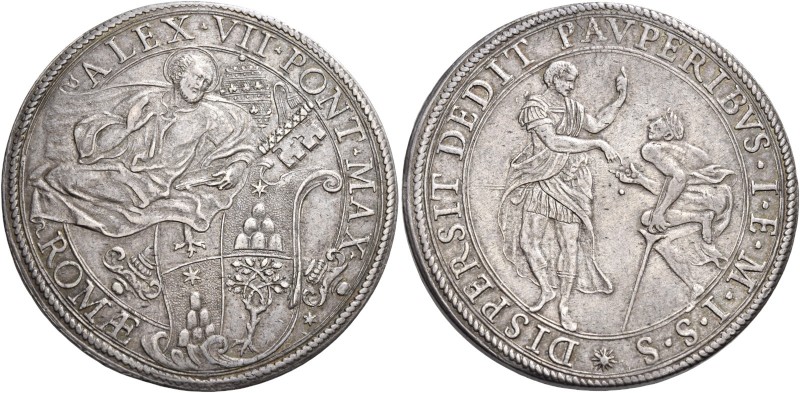 § Roma. Alessandro VII (Fabio Chigi), 1655-1667. 

Piastra, AR 32,16 g. ALEX V...