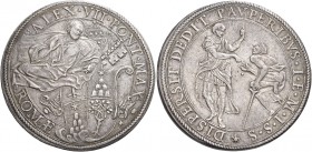 § Roma. Alessandro VII (Fabio Chigi), 1655-1667. 

Piastra, AR 32,16 g. ALEX VII PONT MAX Stemma sormontato da triregno e chiavi decussate parzialme...