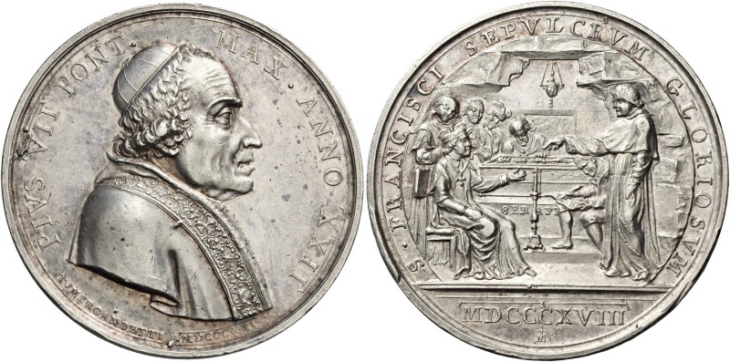 Roma. Pio VII (Barnaba Chiaramonti), 1800-1823. 

Medaglia anno XXII/1821, AR ...