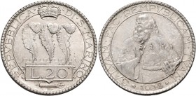 San Marino. Repubblica. I periodo, 1864-1938. 

Da 20 lire 1938. Pagani 348.
Rara. q.Fdc
